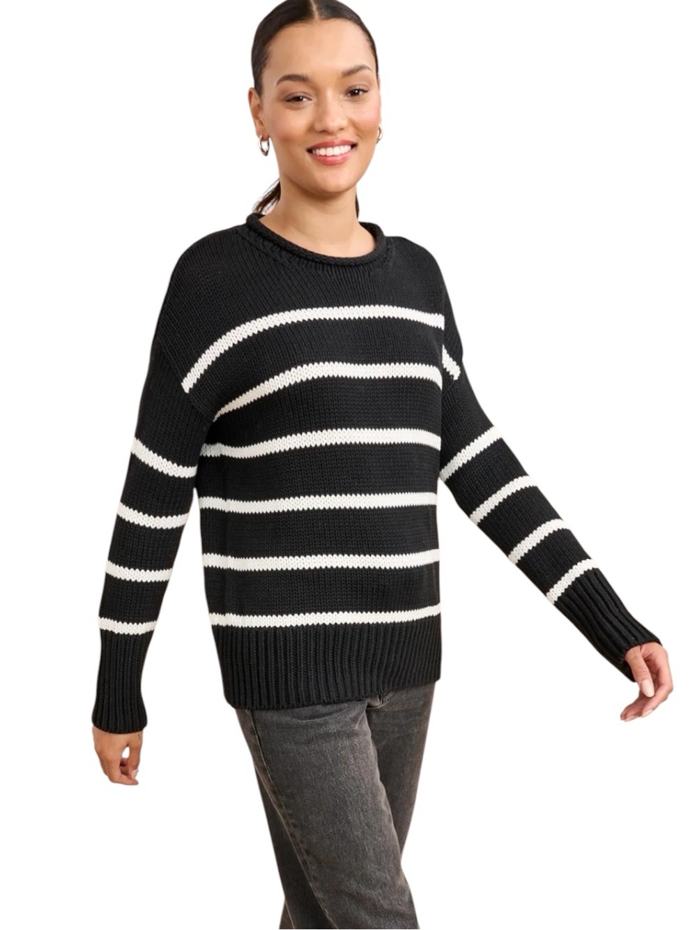 New La Ligne Marina Sweater. Black/Cream. S. NWT